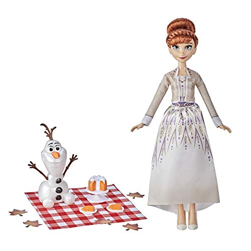 Hasbro F1583 Disney Die Eiskönigin 2 Annas und Olafs Herbstpicknick, Olaf Puppe, Anna Puppe mit Kleid und Mode-Accessoires, für Kinder ab 3 Jahren von Frozen