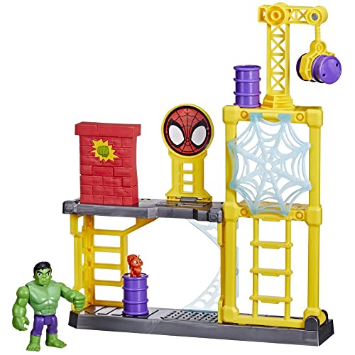 Hasbro F3717 Marvel Spidey und His Amazing Friends Hulk's Smash Yard Vorschul-Spielzeug, Hulk-Spielset für Kinder ab 3 Jahren, Einzelbett, Mehrfarbig, Einheitsgröße von Spidey and his Amazing Friends