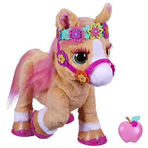 FurReal Hasbro Cinnamon, Mein stylisches Pony, 80 Plus Geräusche, Reaktionen, 26 Accessoires, Elektronisches Tierchen ab 4 Jahren, Multi, 35 cm von FurReal