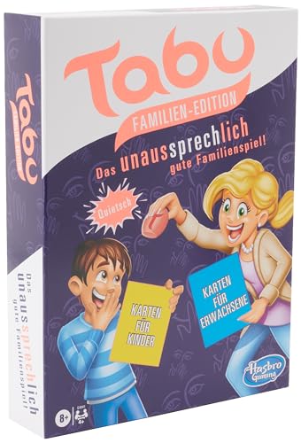 Hasbro Tabu Familien Edition, mit separaten Karten für Kinder und Erwachsene, Familienspiel des Klassikers von Hasbro Gaming