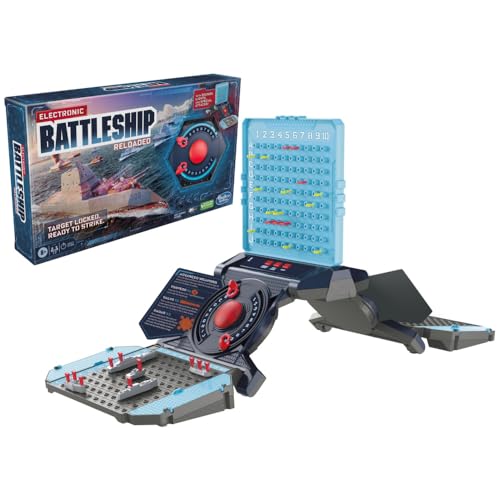 Hasbro Gaming Elektronisches Schlachtschiff Reloaded Brettspiel, Marinenkampf-Strategiespiel mit Geräuschen, Lichtern, speziellen Spielern | ab 8 Jahren | 1–2 Spieler | Kinderspiele von Hasbro