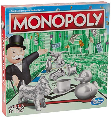 Hasbro C1009302 Monopoly Classic, klassisches Brettspiel für die ganze Familie für 2 bis 6 Spieler, für Kinder ab 8 Jahren (englische Sprachausgabe) von Monopoly
