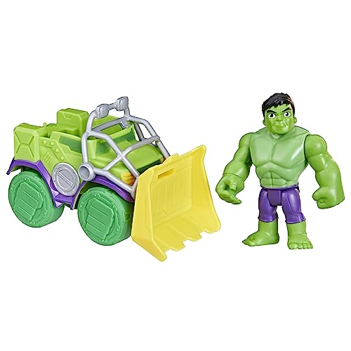 SPIDEY AND HIS AMAZING FRIENDS Marvel Hulk Schmetter Truck, Action-Figur mit Fahrzeug und Accessoire, Vorschulspielzeug von Spidey and his Amazing Friends