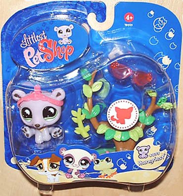 Hasbro Littlest Pet Shop - Portable Pets - Hungriest - lila Polar B�r / Eisb�r #833 - mit Baum & Sonnenbrille - OVP von Hasbro