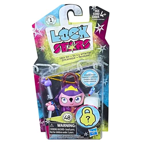 Hasbro Lock Stars Serie 1 Miniatur-Sammelfigur, 7 cm, Spielzeugfigur, Lock-On-Clip mit Zubehör, lila Prinzessin von Hasbro