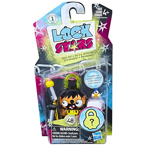 Hasbro Lock Stars Serie 1 Sammlerstück, Miniatur, 7 cm, Spielfigur, Lock-On-Clip mit Zubehör, Höhlenmensch von Hasbro