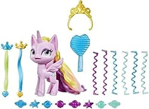 My Little Pony Little Pony Prinzessin Cadance Tolle Haarpracht – 12,5 cm große Haarstyling-Ponyfigur mit 17 Accessoires, ab 4 Jahren, F1287 von My Little Pony