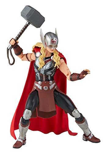 Marvel Hasbro Legends Thor: Love and Thunder 15 cm große Mighty Thor Action-Figur, 4 Accessoires, 1 Build-A-Figure Element, Multi, F1060 von Marvel