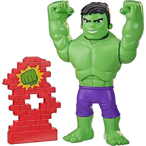 SPIDEY AND HIS AMAZING FRIENDS Hasbro Marvel Schmetter-Power Hulk Vorschulspielzeug, 25 cm große Hulk Action-Figur, ab 3 Jahren, Multi, F5067 von Marvel