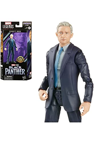 Marvel Hasbro Legends Series Black Panther Legacy Collection 15 cm große Everett Ross Figur, Accessoire, 3 Build-A-Figure Teile, Multi, F6844 von Marvel