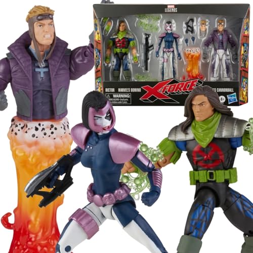 Hasbro Marvel Legends Series X-Force 6-inch Collectible Action Figure Multi-Pack Rictor, Domino and Cannonball Toys (F4737) von Hasbro