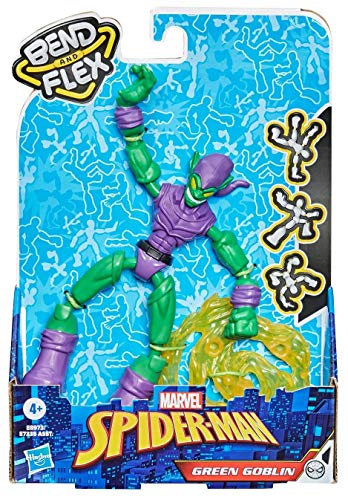 Hasbro Marvel Spider-Man Bend and Flex Green Goblin Actionfigur, 15,2 cm flexible Figur, inklusive Blast-Zubehör ab 4 Jahren, E8973 von SPIDER-MAN