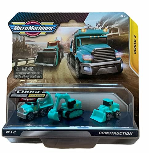 Hasbro Micro Machines Series 3 Construction Pack #12 - Toy Trucks - Zementmischer und Bagger von Hasbro