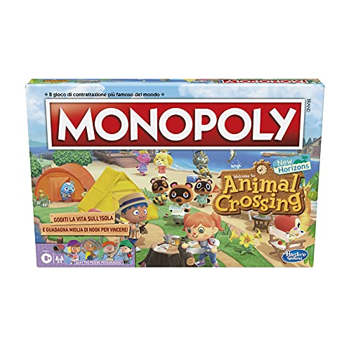 Hasbro Monopoly Edition Animal Crossing New Horizons, lustiges Brettspiel für Kinder ab 8 Jahren, 2 bis 4 Spieler, Mehrfarbig. von Monopoly