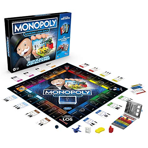 Monopoly Banking Cash-Back, die elektronische Version des beliebten, klassischen Spiels, elektronischer Punktestand und noch mehr Technologie, für die Familie von Hasbro