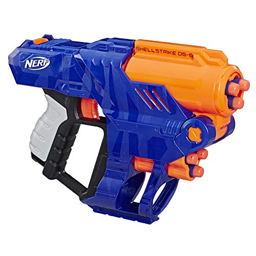 NERF Hasbro E6170EU4 Elite Shellstrike DS-6 Blaster - feuert 3 Darts aus Hülsen ab - enthält 2 Hülsen und 6 Elite Darts von NERF