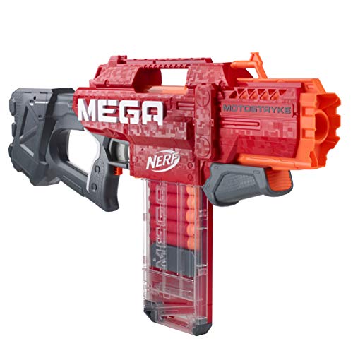 NERF Hasbro E6474EU4 Mega Motostryke motorisierter 10-Dart Blaster – enthält 10 Mega Darts und 10-Dart Clip-Magazin – Kids, Jugendliche und Erwachsene von Hasbro