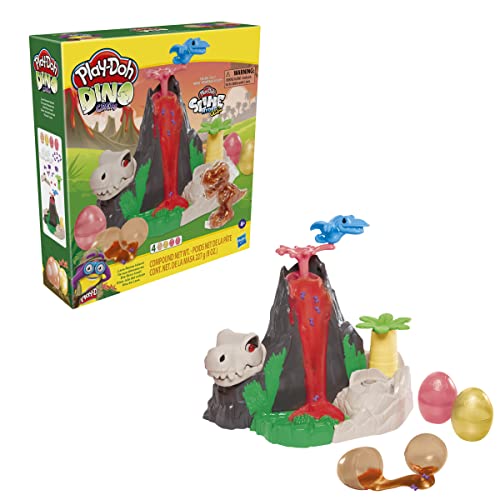 Play-Doh Slime Dino Crew Die Dino-Insel Vulkan-Spielset mit HydroGlitz Eiern und Überraschungen, Dino-Spielzeug für Kinder ab 4 Jahren Multi von Play-Doh