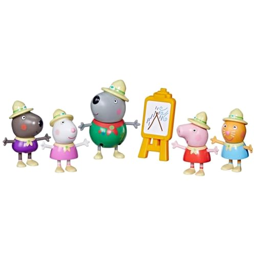 Hasbro PEPPA PIG Spielset Camping mit Freunden - 5 Figuren à 7 cm Peppa Candy Katze Danny Hund Suzy Schaf und Herr Wolf von Hasbro