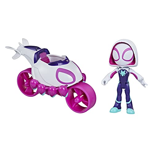 Marvel Spidey and His Amazing Friends Ghost-Spider Action-Figur und Geister-Bike Fahrzeug, für Kinder ab 3 Jahren von Spidey and his Amazing Friends