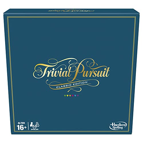 Hasbro Gaming Trivial Pursuit Brettspiel, Spielplan in klassischem Design und Farben, Perfekt für Partys, Familienfeiern und Spieleabende, Familienspiele für Teenager und Erwachsene ab 16 Jahren von Hasbro Gaming