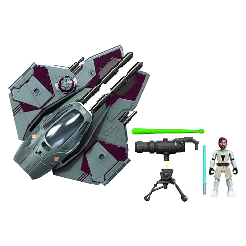 Star Wars Mission Fleet Stellar Class Obi-Wan Kenobi Jedi-Sternenjäger-Verfolgunsgjagd 6 cm große Figur und Fahrzeug, für Kids ab 4 Jahren von Star Wars