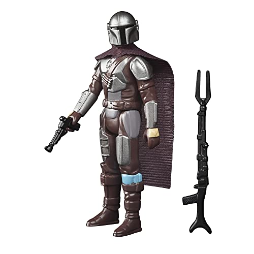 Star Wars Hasbro Retro Collection The Mandalorian (Beskar) Toy 9.5-cm-Scale The Mandalorian Collectible Action Figure, Accessories, Multi, F4456 von Star Wars