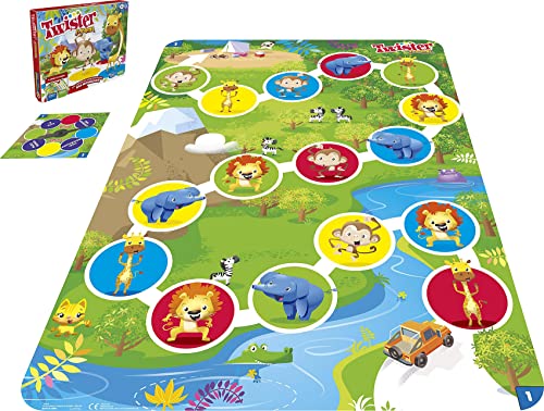 Hasbro Twister Junior Spiel, 2-in-1 Familienspiel mit doppelseitiger Spielmatte, fördert die Beweglichkeit und sorgt für Spaß, für Kinder ab 3 Jahren geeignet von Hasbro Gaming