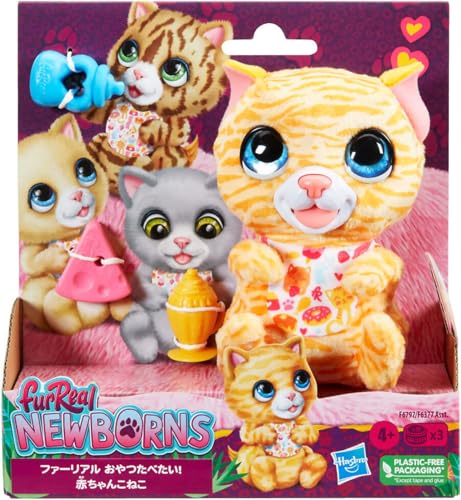 Hasbro furReal Newborns Kätzchen, Animatronik Plüschspielzeug mit Soundeffekten, interaktives Tierchen für Kinder ab 4 Jahren von FurReal