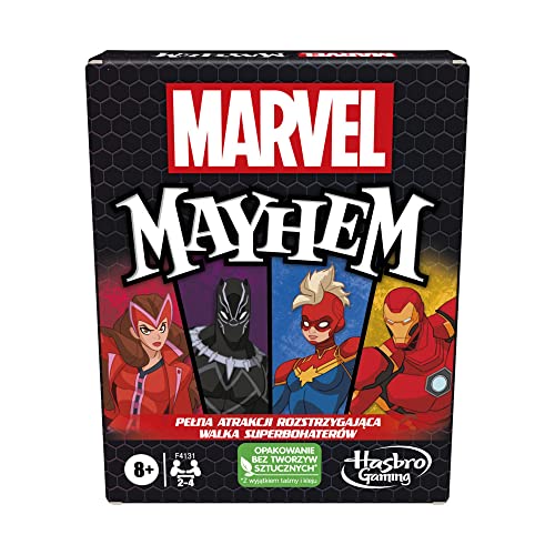 Hasbro Gaming Marvel Mayhem Kartenspiel, Mehrfarbig, Seit 8 Jahren, (Sprache: Polnisch) von Hasbro Gaming