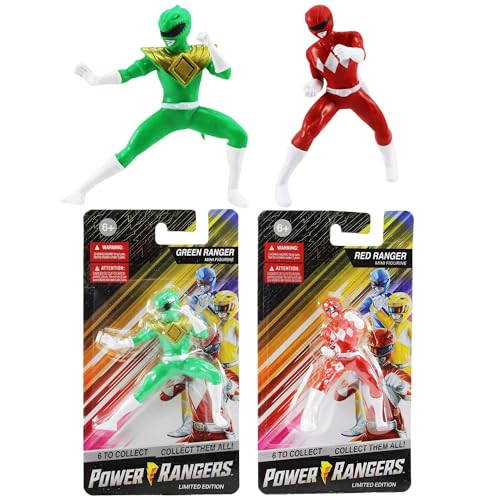 Limited Edition Power Rangers Mini-Actionfiguren, 6,5 cm, Doppelpack, rote und grüne Rangers von Hasbro