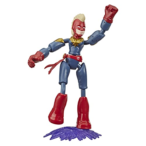 Marvel Avengers Bend and Flex Action-Figur, 15 cm große biegbare Captain Marvel Figur, enthält EIN Effekt-Accessoire, für Kids ab 6 Jahren von Hasbro