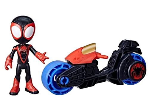 SPIDEY AND HIS AMAZING FRIENDS Marvel Miles Morales: Spider-Man Action-Figur, Spielzeug-Motorrad, Spielzeug ab 3 Jahren von Spidey and his Amazing Friends