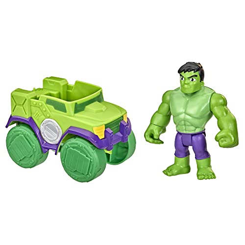 Play-Doh Hasbro Marvel Spidey and His Amazing Friends Hulk Actionfigur und Smash Truck Fahrzeug, Vorschulspielzeug für Kinder ab 3 Jahren, Mehrfarbig (F3989) von Spidey and his Amazing Friends