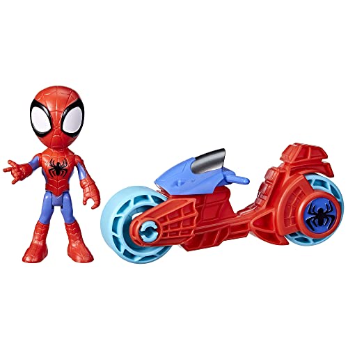 SPIDEY AND HIS AMAZING FRIENDS Marvel Spidey Figur mit Motorrad, Spielzeug für Jungs und Mädchen ab 3 Jahren von Spidey and his Amazing Friends