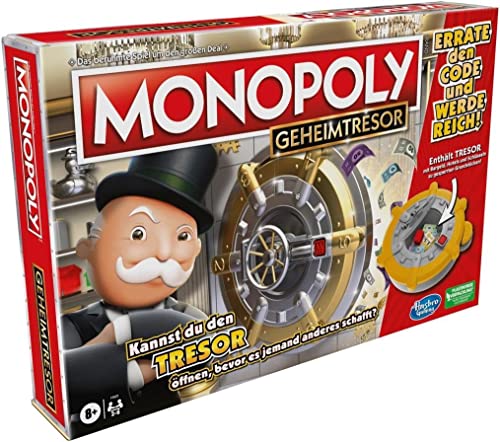 Monopoly Geheimtresor Brettspiel für Kinder ab 8 Jahren, Familienspiel für 2–6 Spieler, enthält Tresor von Hasbro