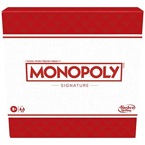 Monopoly Signature, Brettspiel für die Familie, für 2 bis 6 Spieler, Premium-Verpackung und Spielelemente, integrierte Aufbewahrung, ab 8 Jahren von Hasbro