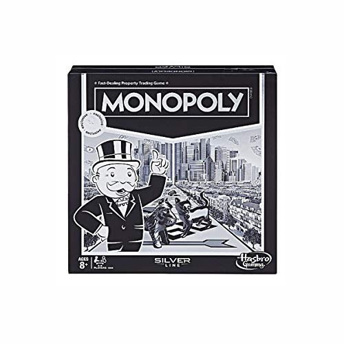 Monopoly Silver Line Exclusive Premium Board Game - New Modern Style with Foil Board von Hasbro