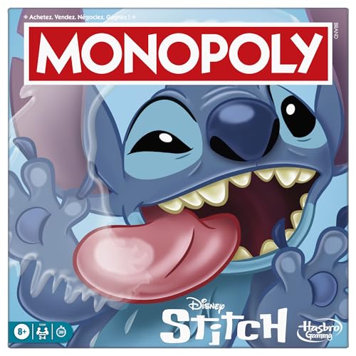 Monopoly Stitch, Brettspiel, 2 bis 4 Spieler, 30 Minuten, Disney Lilo & Stitch Edition, ab 8 Jahren von Hasbro