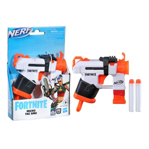 Nerf Fortnite Micro Tac SMG Mini Dart-Firing Blaster, Fortnite Tac SMG Equipment Design, inklusive 2 Nerf Elite Darts von Hasbro