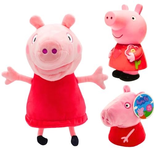 Peppa Pig – Super weiches Plüsch-Geschenkset, 28 cm, besticktes Plüschtier Peppa, 10 cm, Squishy Peppa und 12 cm Splash n Play Peppa von Hasbro