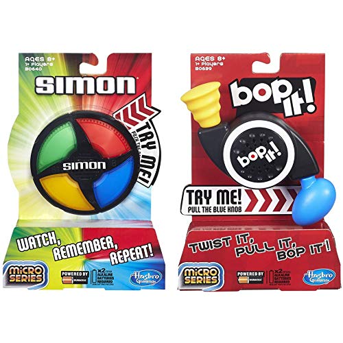 Simon Micro Series Game + Bop It Micro Series Game - Bundle of 2 Games von Hasbro