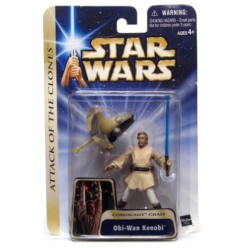 Star Wars Saga Obi Wan Kenobi Coruscant Chase Actionfigur von Hasbro