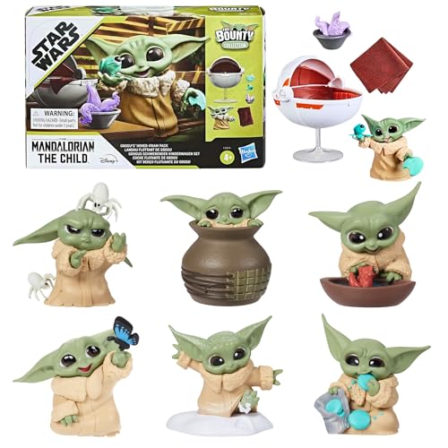 Star Wars The Mandalorian - The Bounty Collection Grogu Miniatur-Spielzeugfiguren - Alle 6er Pack mit Hover Kinderwagen Spielset von Hasbro