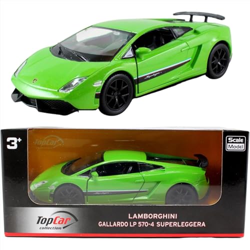 Top Car Collection Druckguss-Modell im Maßstab 1:32 – Lamborghini Gallardo LP 570-4 Superleggera, Grün von Hasbro