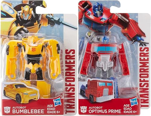 Transformers Autobot Optimus Prime & Autobot Bumblebee Actionfigur, 11,4 cm, Doppelpack von Hasbro