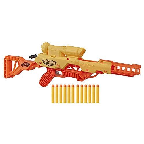 Nerf Alpha Strike Wolf LR-1 Blaster mit Zielfernrohr – 12 Nerf Elite Darts – Hinterlader, Pump-Action, einfach Laden und abfeuern von NERF