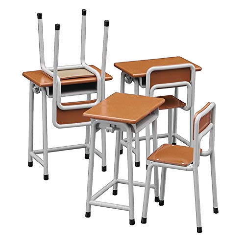 Hasegawa FA01 - 1/12 School Desk and Chair, Braun,grau,schwarz von ハセガワ