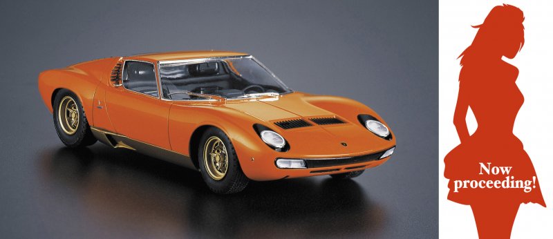 Lamborghini Miura P400 SV mit Figur von Hasegawa