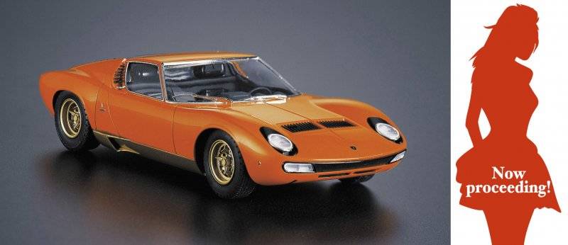 Lamborghini Miura P400 SV mit Figur von Hasegawa